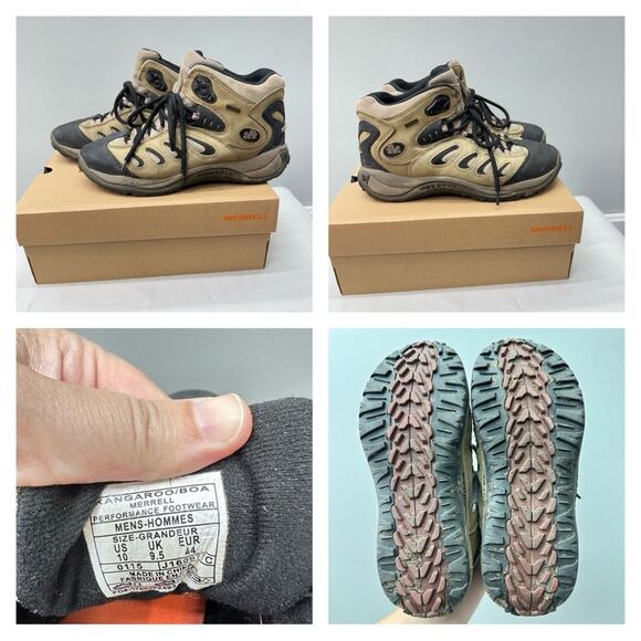 Merrell Kangaroo Boa mid hiking shoes boots waterproof  men's 10 - Picture 1 of 9